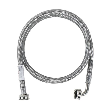 Stainless Steel Washing Machine Hose With Elbow, 60 Inch Long